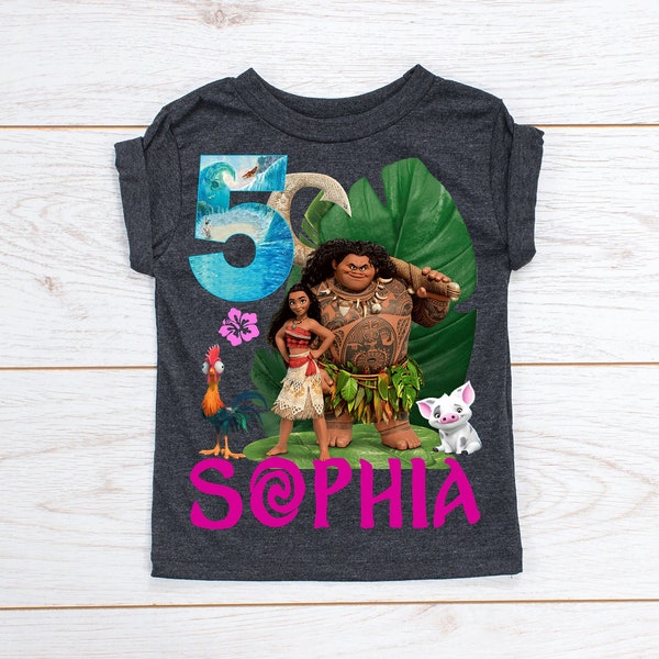 Moana Birthday Shirt - Moana Shirt - Moana Name Shirt