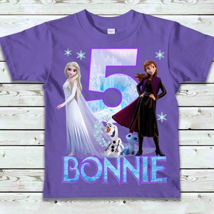 Frozen Two Birthday Shirt - Frozen 2 Birthday Shirt - Anna and Elsa Name Shirt