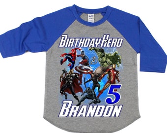 Avengers Birthday Shirt, Avengers Superhero Name Shirt