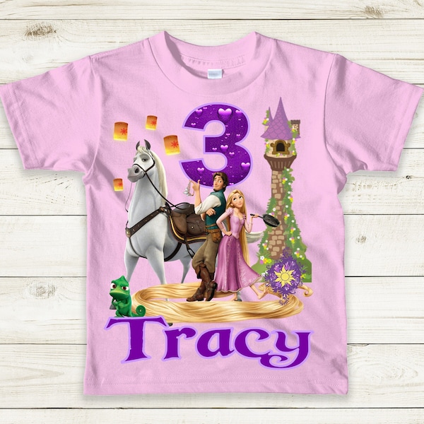 Rapunzel Birthday Shirt - Tangled Birthday Shirt - Rapunzel Name Tee