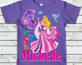 Sleeping Beauty Birthday Shirt - Aurora Birthday Shirt - Princess Aurora Name Shirt