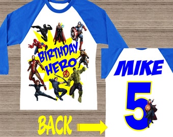 Avengers Birthday Shirt, Boy's Avengers Birthday Shirt