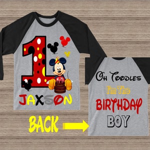 Mickey Mouse Birthday Shirt, Mickey Mouse Boy's Shirt, Mickey Birthday Shirt