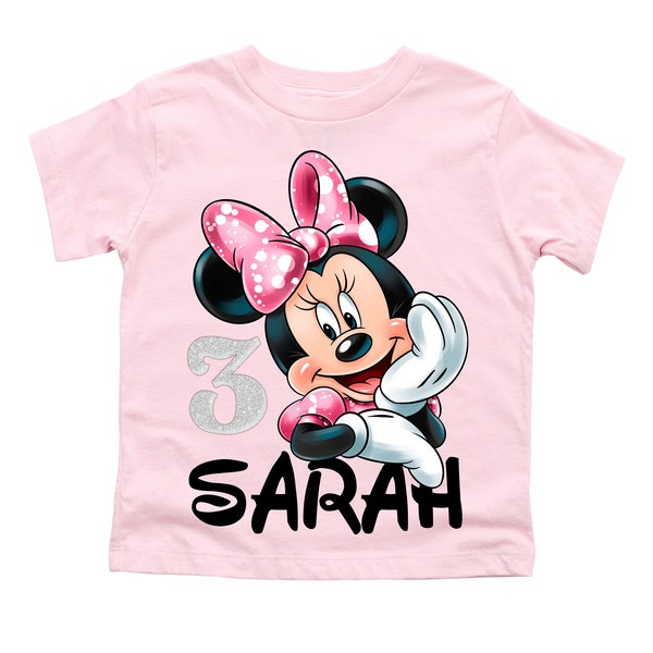 Minnie Mouse Birthday Shirt - Minnie Birthday Tee - Long Sleeve and Short Sleeve Available