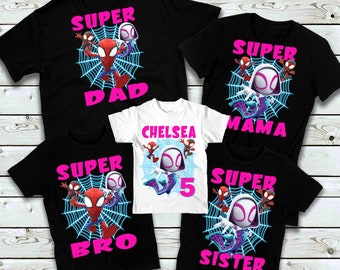 Ghost Spider Birthday Shirt - Girl's Ghost Spidey Matching Family Shirts - Long Sleeve and Short Sleeve Available