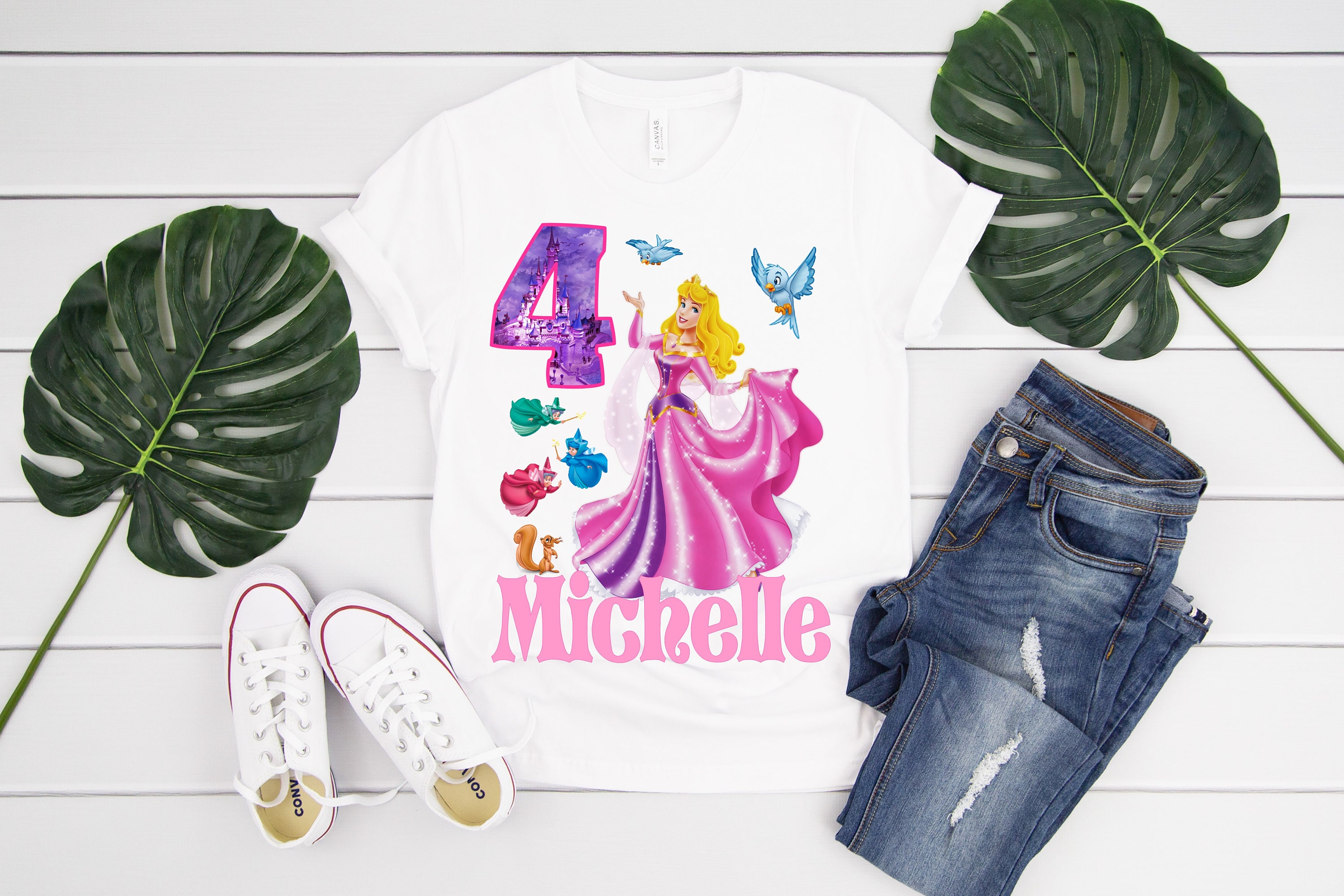 camiseta bela adormecida princesa aurora personalizada - Moon Side