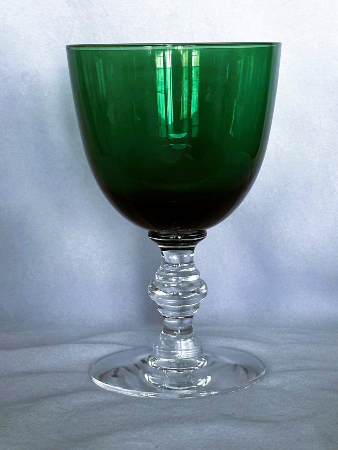 Collectible Vintage TEAL /dark Green BLOWN GLASS Wine / Water Etsy