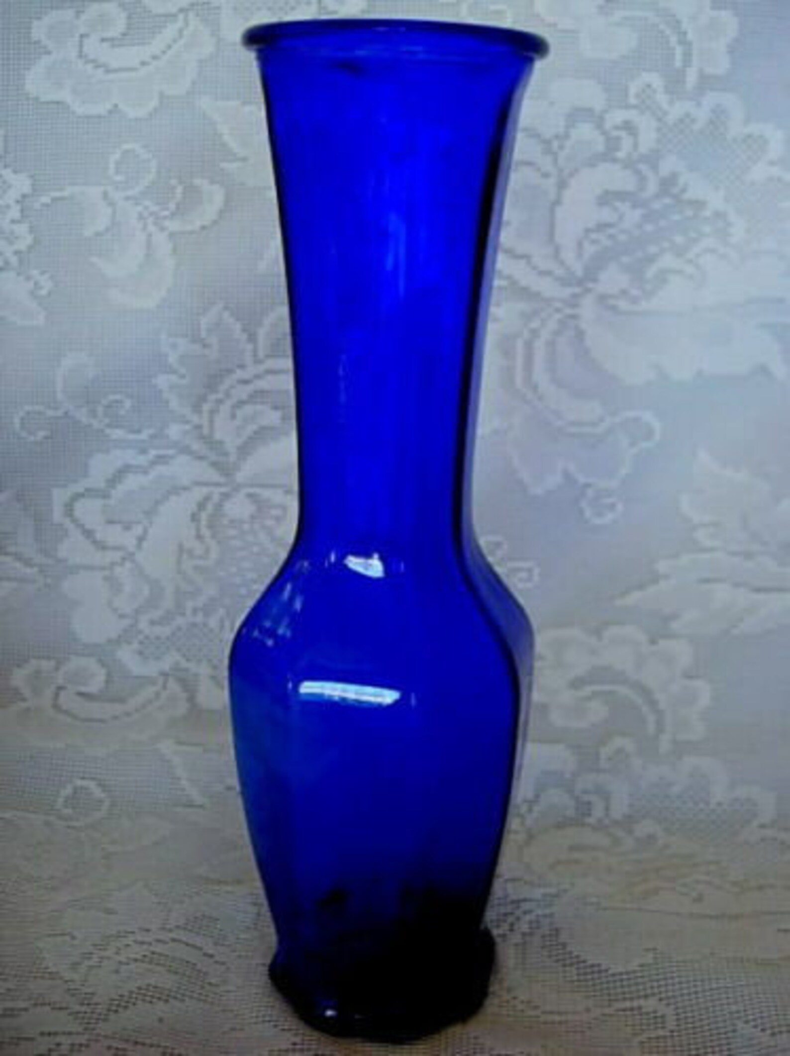 Vintage Collectible Cobalt Blue Pressed Glass 9 Vase Etsy
