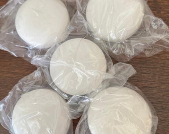 Set of 5 White Floating 3" Round Dripless Unscented Wax CANDLES – Wedding Centerpiece