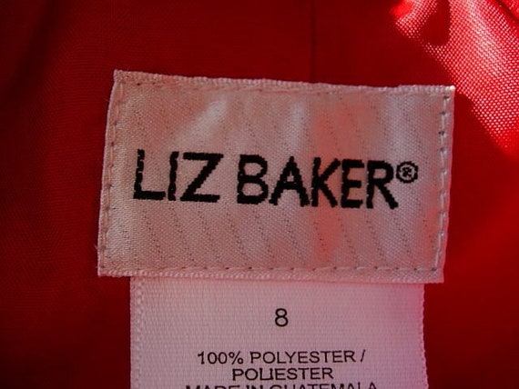 Vintage LIZ BAKER Red Fitted Open Front Blazer / … - image 3