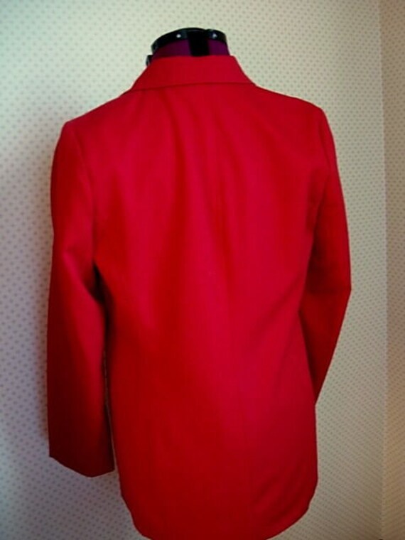 Vintage LIZ BAKER Red Fitted Open Front Blazer / … - image 2