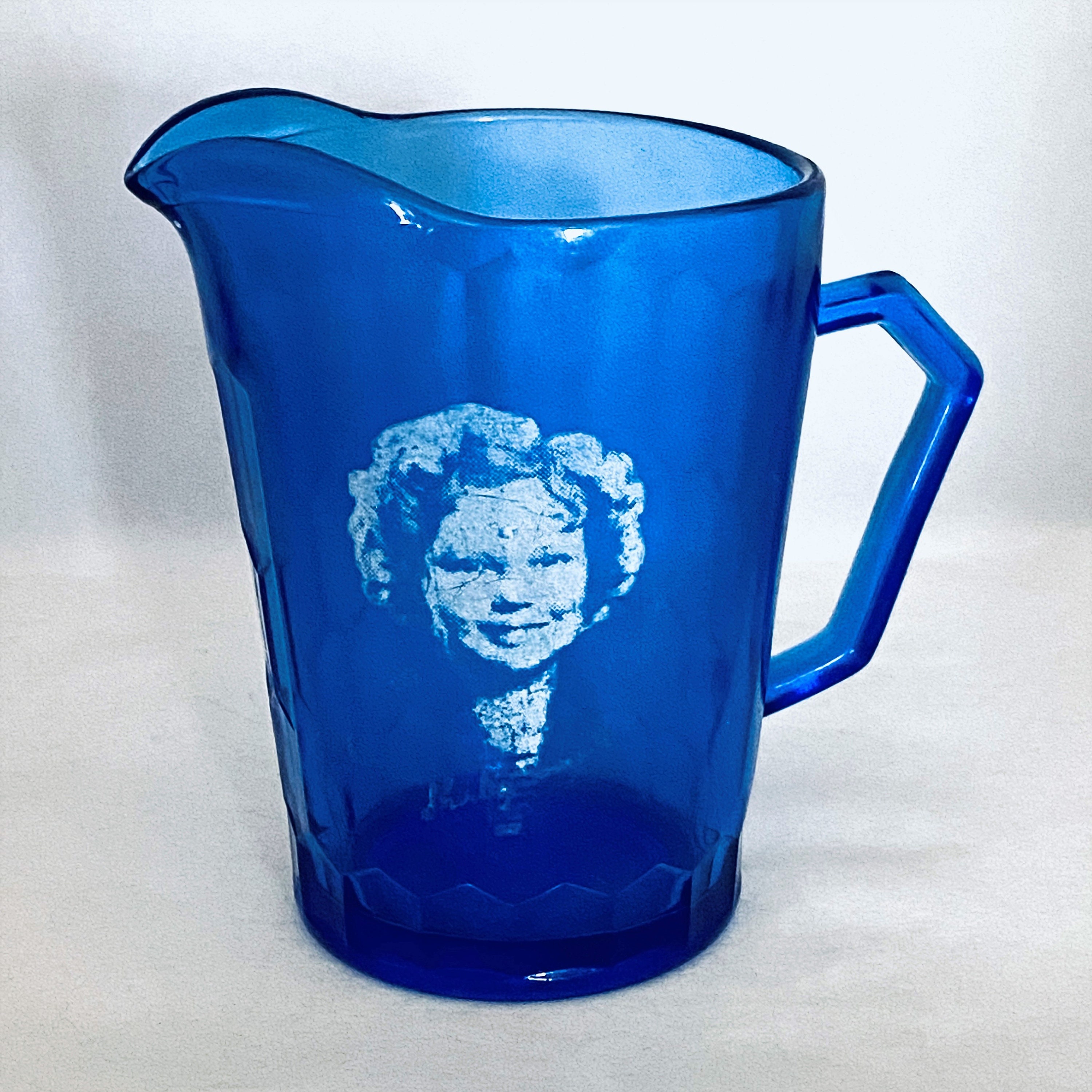 Collectible Vintage Shirley Temple Cobalt Blue Pressed Glass Etsy Uk