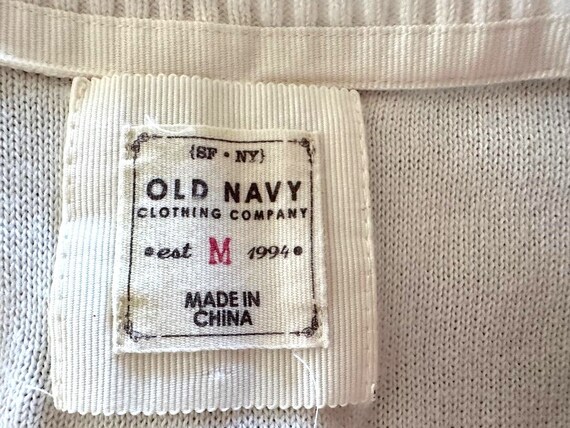 Vintage OLD NAVY Beige/Cream 100% Cotton Knit TUN… - image 3