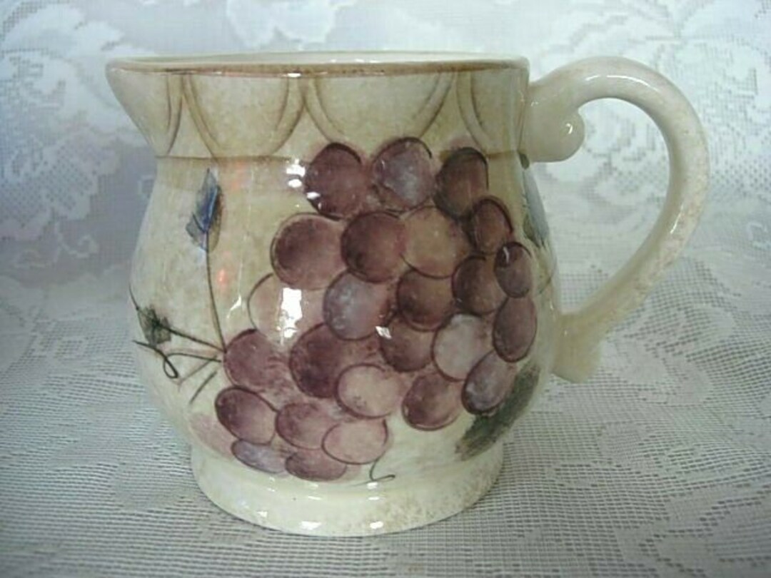 Collectible Vintage ONEIDA Hand Painted Grapes Ceramic Etsy