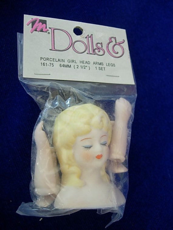 porcelain doll head and hands set
