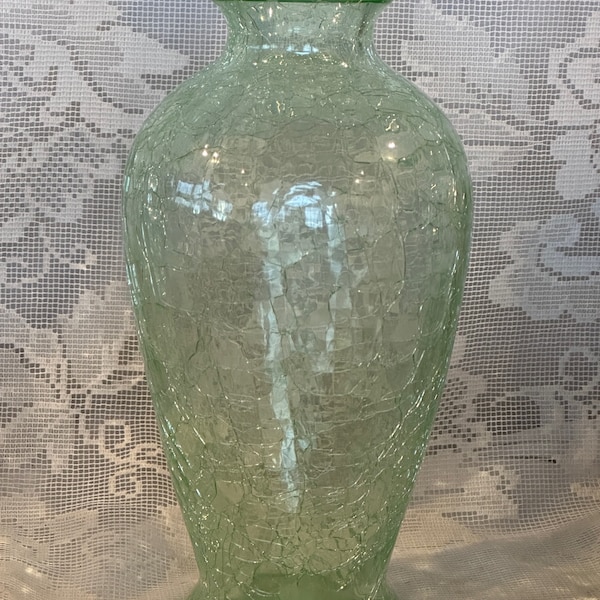 Crackle Glass Vases Etsy