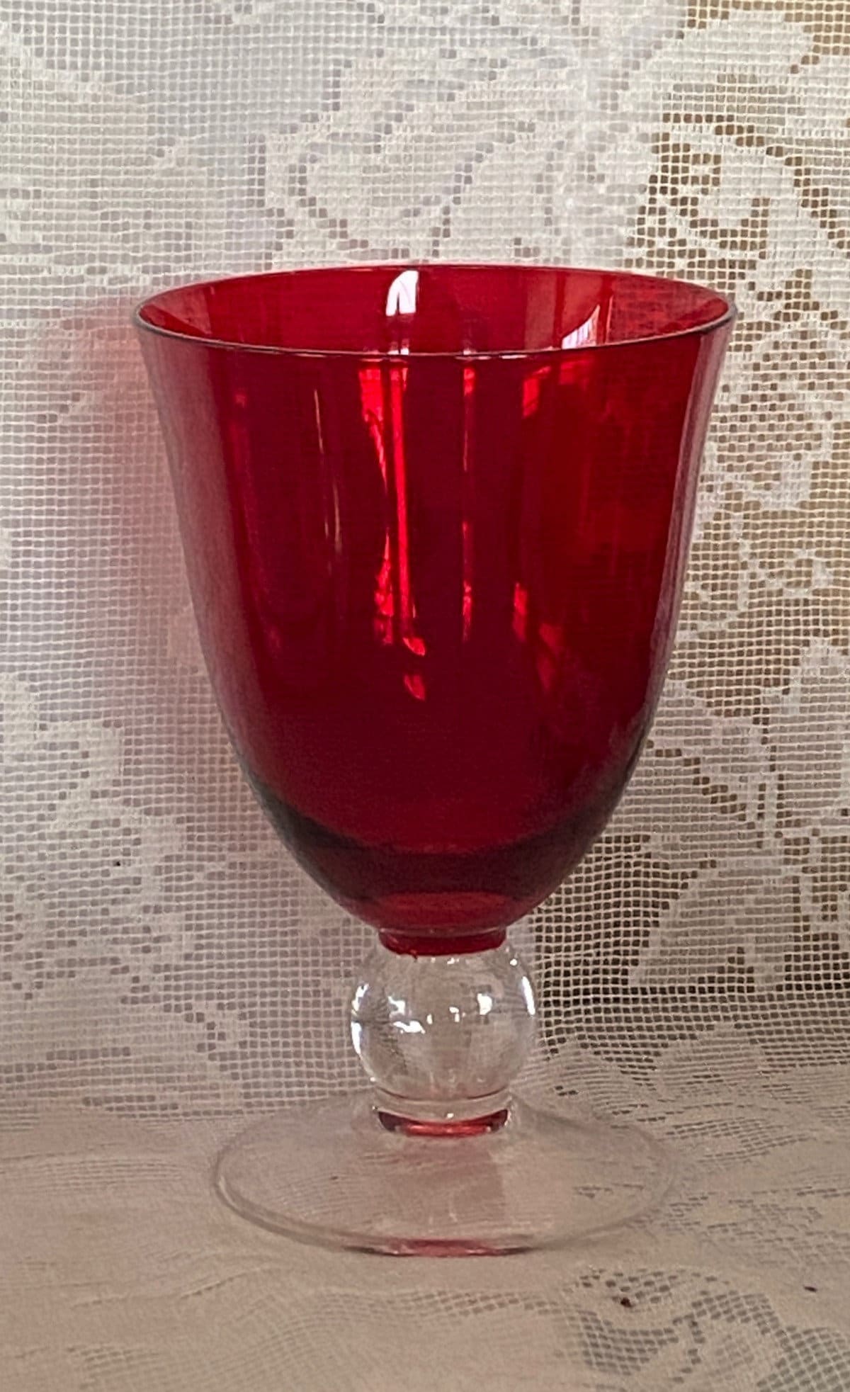LENOX Signed Holiday Gems Ruby Red 4 Martini Glass Goblets New in Box 