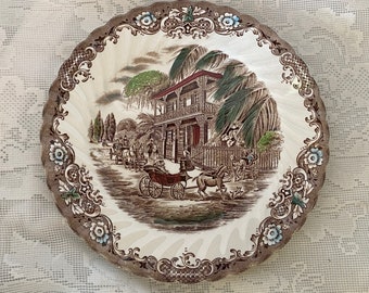 Collectible Vintage JOHNSON BROTHERS Heritage Hall New Orleans French Provincial Victorian Scenic Plate - Made in England - Estate Item