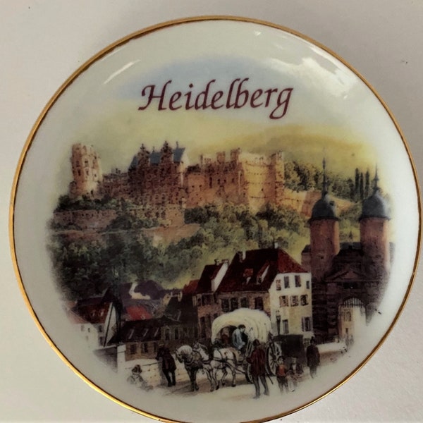 Vintage da collezione REULTER HEIDELBERG, GERMANIA Porzellan Ceramic Butter Pat / Piatto in miniatura - Made in Germany - Estate Item