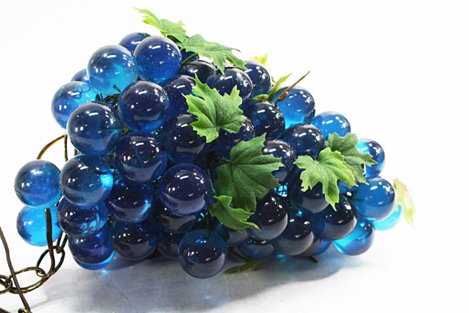 Lucite Grapes Swag Light Hanging Lamp Blue Blue Large Vintage Etsy