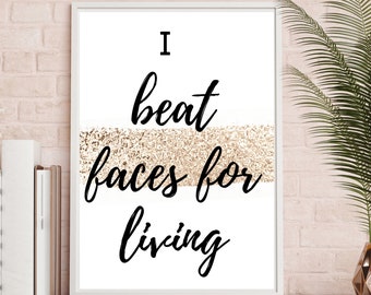 Makeup artist wall art. Makeup artist glam decor.