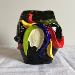 Unique Ceramic Flower Vase | Colorful Handmade Ceramic Vase | Handpainted Ceramic Vase | Decorative Ceramic Vase