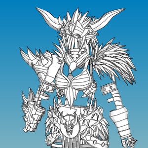 Nergigante Female Armor Foam Cosplay Pepakura Templates