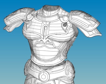 Warrior of Light W/Sword and Shield Cosplay Foam Pepakura Templates