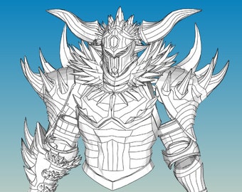 Plantillas Pepakura de espuma para cosplay de armadura masculina de Nergigante