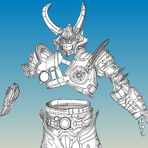 Marauder with axe Cosplay Foam Pepakura Templates Unfold