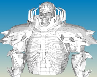 Skull Knight w/Sword And Shield Cosplay Pepakura Foam Templates