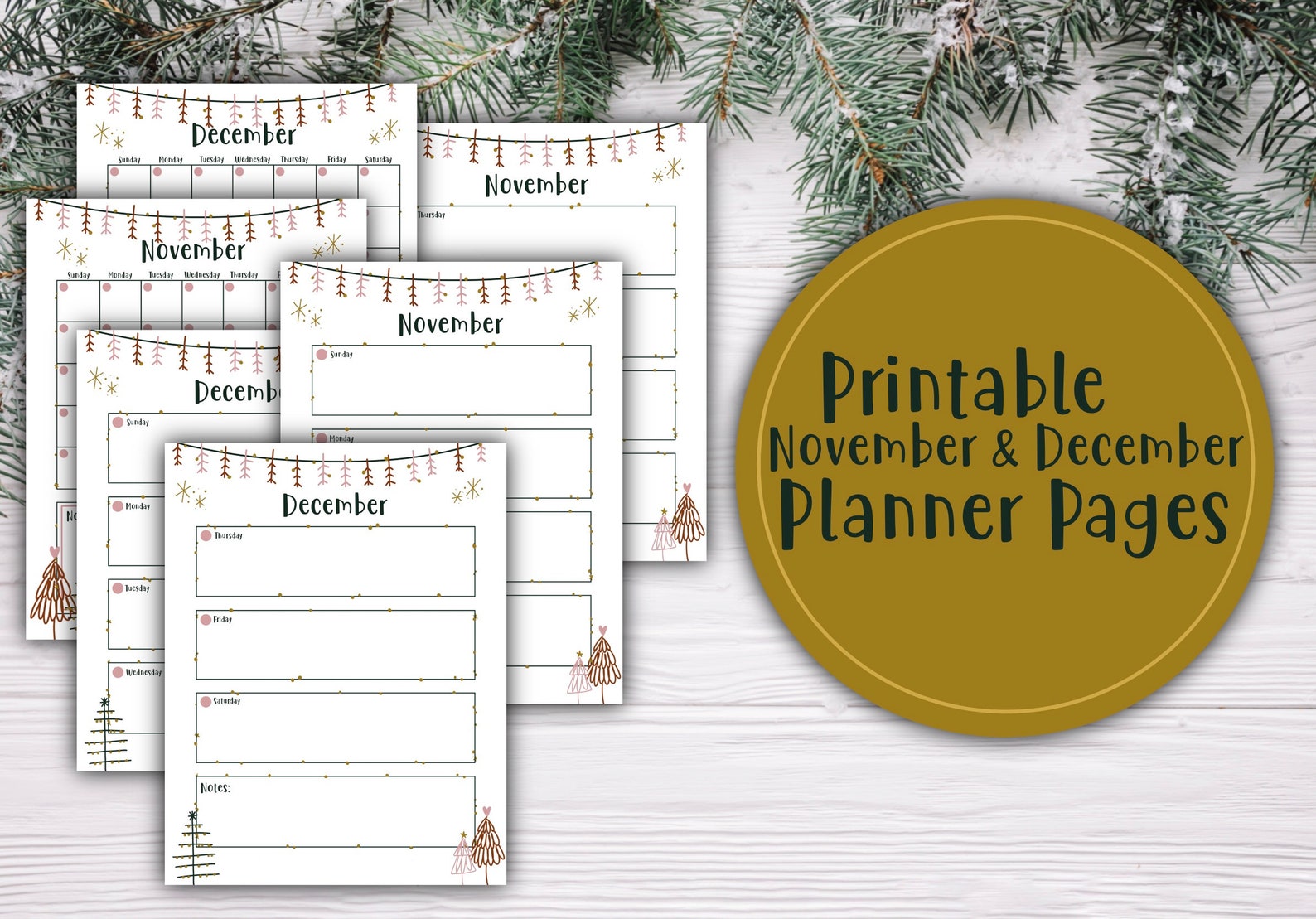 PRINTABLE Christmas Planner Holiday Planner November and - Etsy 