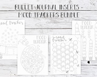 Mood Tracker Bullet Journal Inserts - Mood Tracker Bundle, printable, Bullet Journal Prints, tracker printable, monatliche Tracker