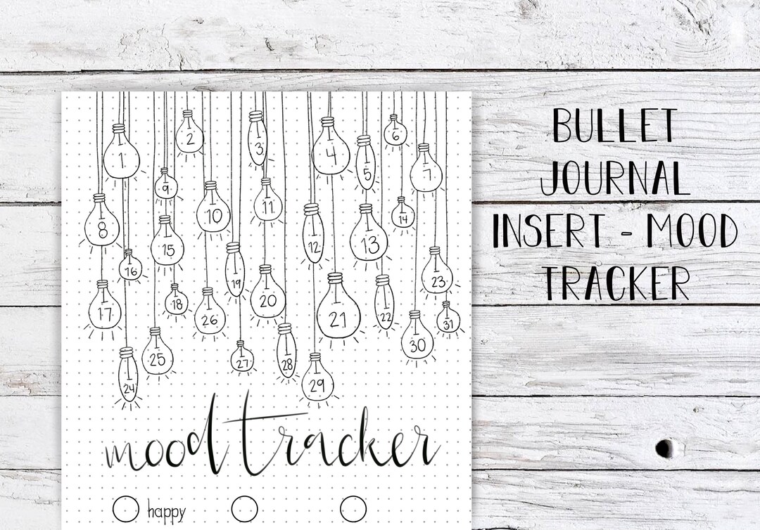 Mood Tracker Bullet Journal Insert - Mood Tracker | Instant Download ...