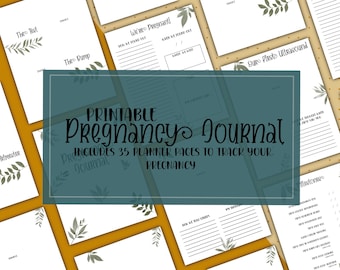 Printable Pregnancy Journal, pregnancy planner, journal through your pregnancy, printable pregnancy pages, baby tracker, baby book