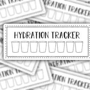 Printable Hydration Tracker Stickers, Bullet Journal Inserts, Planner ...