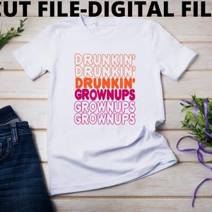 Dunkin Donuts SVG, Drunkin Donuts Cut File, Download istantaneo per Cricut, Sihlouette, Digital Download, PNG, Repeat Typing, Decalcomanie, Adesivi