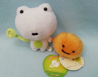 RARE San-x Tsugi no hi Keroli Frog of Tomorrow /Green Frog Yellow Tadpole Mascot/Cute Kawaii Mini Stuffed Animal Soft Toy Decor New With Tag
