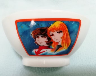 1970&#39;s Vintage Space Battleship Yamato 2 Ceramic Rice Bowl Tea/ Japan Sci-fi Anime Manga TV 宇宙戦艦