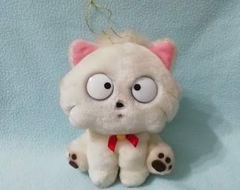 Vintage 1993 Tama & Friends Momo Plush Doll /10th Anniversary Japan Sony Sega Cute Kawaii Cat Cartoon /7" Soft Toy Stuffed Animal Home Decor