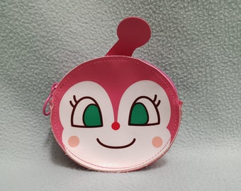 Anpanman Dokin Chan Coin Wallet Mini Monedero / Bolsa con cremallera / Cambiar llaves / Kawaii Japan Retro TV Anime Cartoon Mascot Superhero