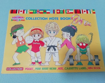 Vintage 1988 Tokimeki Tonight Notebook Sports Shojo Manga Kawaii Character / Made in Japan /Anime Big Eye Boy Girl Collectible Decor