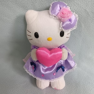 Hello Kitty Denpo Heart Plush Doll Sanrio 9" Stuffed Animal Soft Toy Decor Retro Japan Mascot Cat Cartoon Kawaii Gift Love Valentine