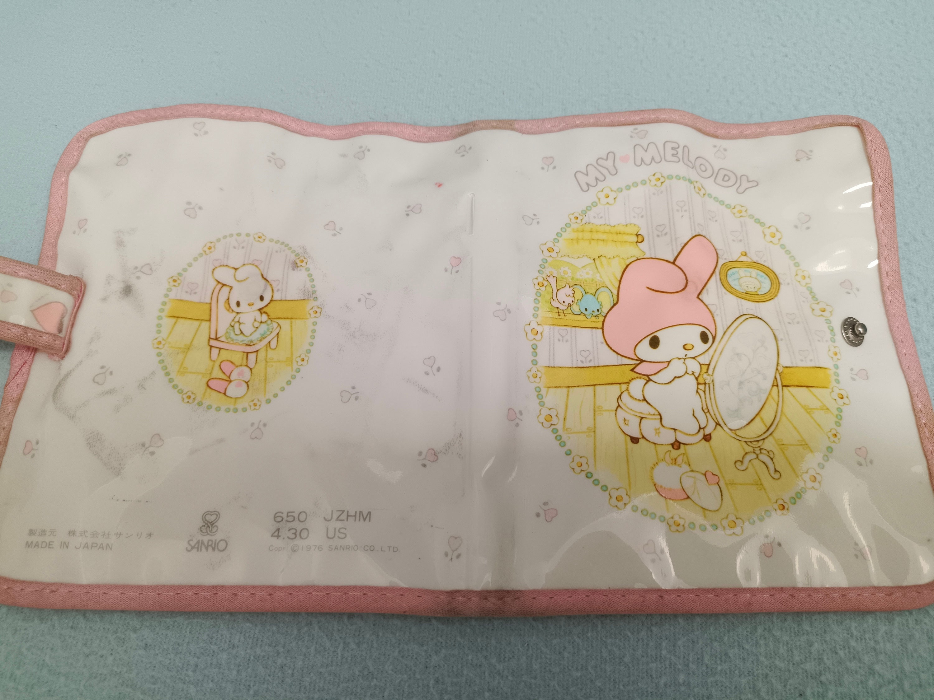 1976 Vintage My Melody Sanrio Wallet Vinyl Folded Kids Made in 