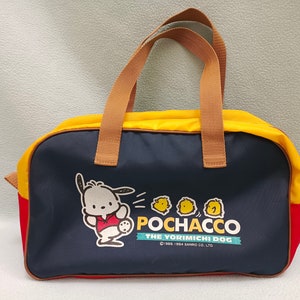 1994 Vintage Sanrio Pochacco Bolso de mano Gym Travel / Kawaii Cartoon Dog Made in Japan / Student Day Kids School Trip Outing / New Old Stock