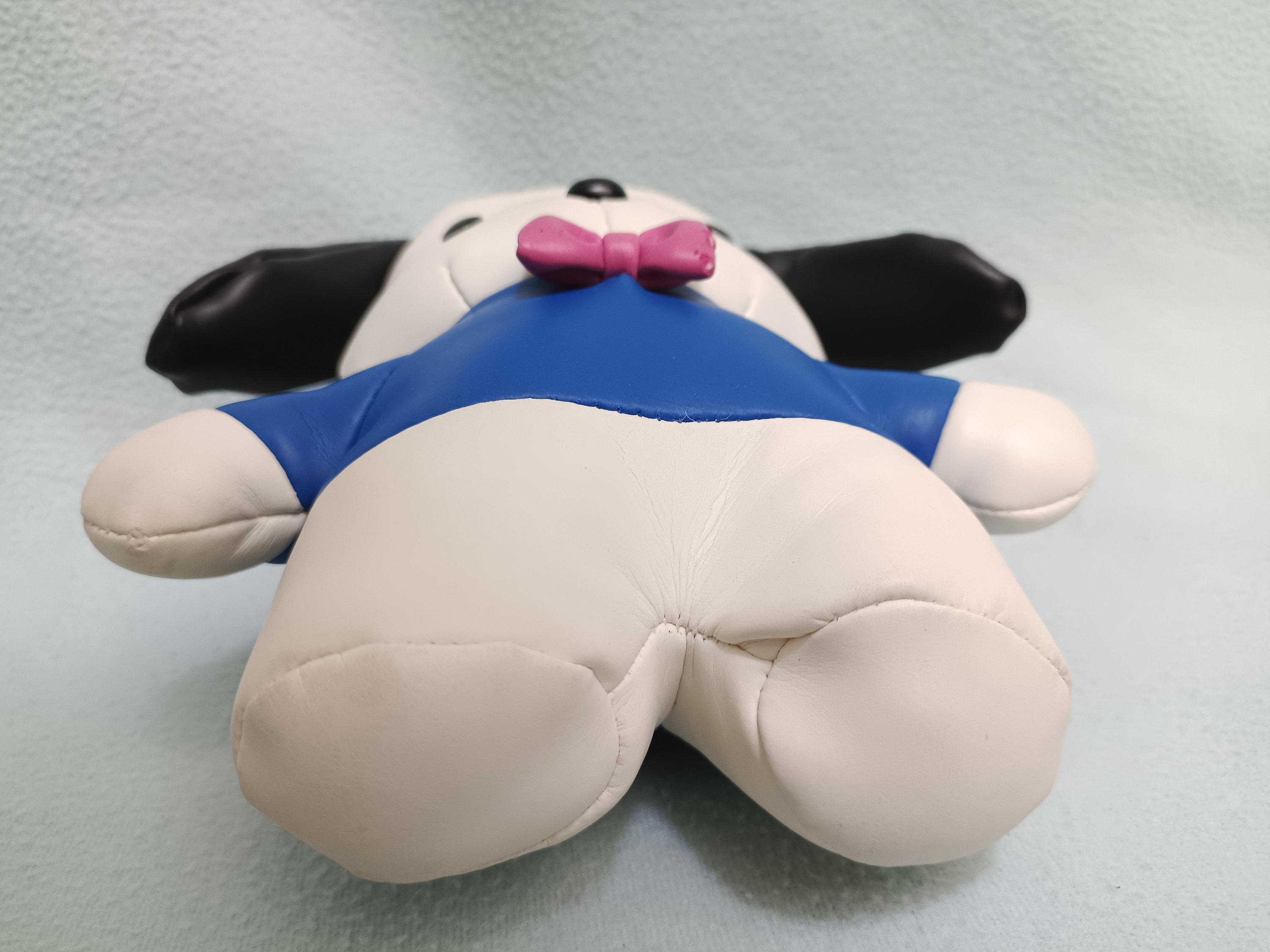 Vintage 1998 Sanrio Pochacco Dog Plush Doll Faux Leather Japan