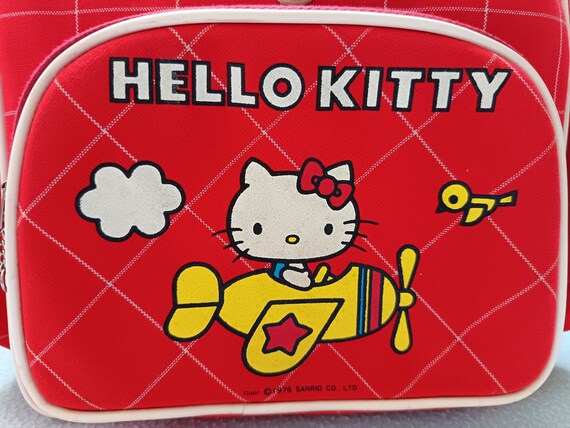 【希少】【レトロ】Hello Kitty(1976,1999) 手提げバッグ 1976 Vintage Sanrio Hello Kitty Backpack School Bag Travel Kids