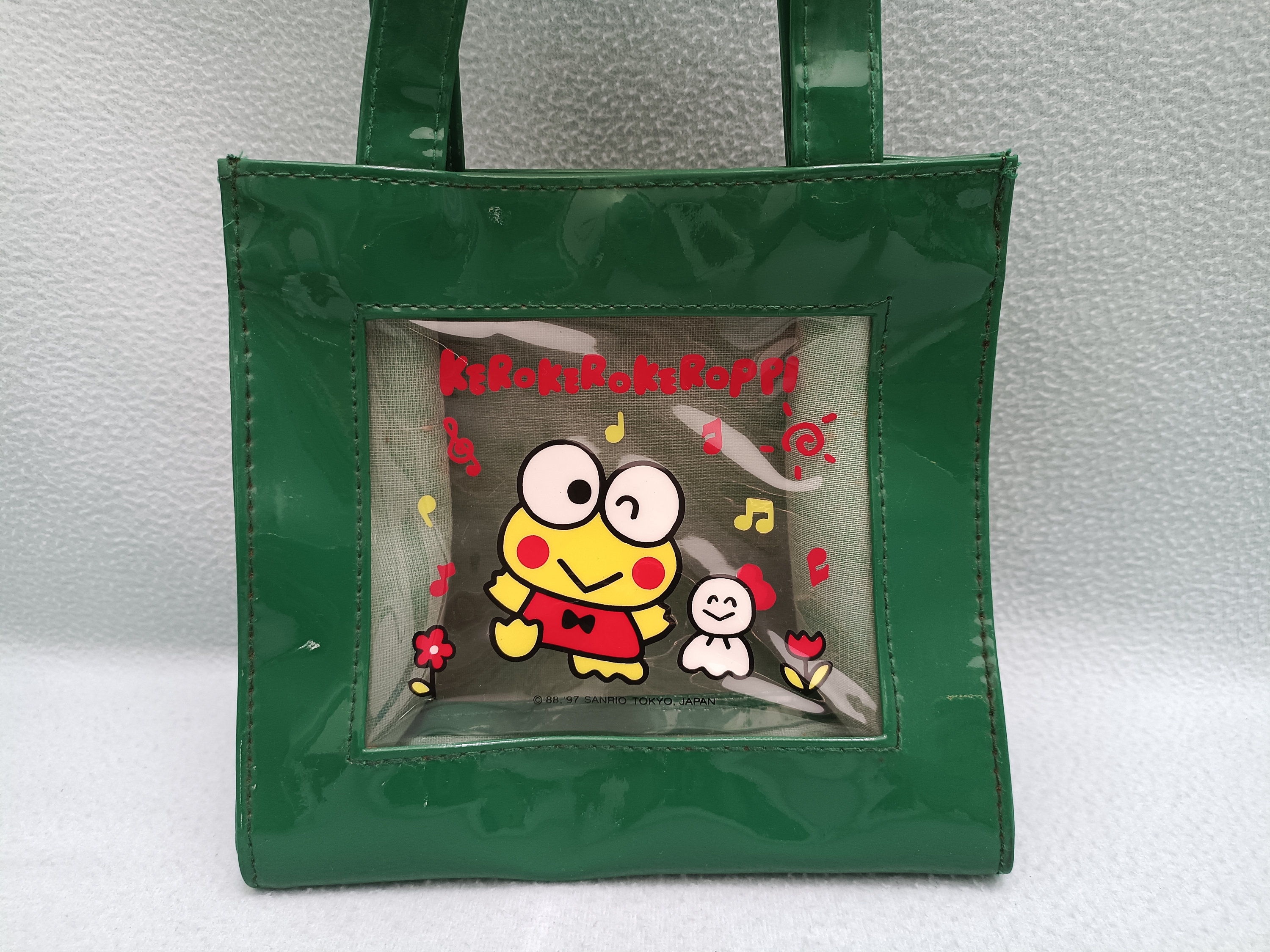 1988 Tweedle Dee Dee Vinyl Tote Bag サンリオ 1997 Vintage Sanrio Keroppi Vinyl Tote Book Bag Travel Kids Made