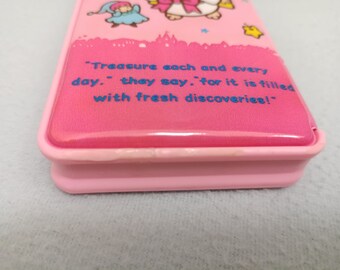 Vintage 1990 Sanrio Little Twin Stars Pencil Case Box / Made in