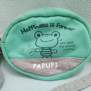 Vintage Papupi Sling Bag Pouch Purse Frog Kawaii Cute / Small Gift for Her Kids Accessories New Old Stock